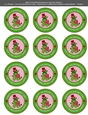 Valentines Day Dragon in Love Hot Stuff - 2.5 Stickers Cupcake Toppers Labels