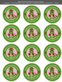 Valentines Day Dragon in Love XOXO - 2.5 Stickers Cupcake Toppers Labels