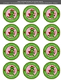 Valentines Day Dragon in Love Little Cupid - 2.5 Stickers Cupcake Toppers Labels