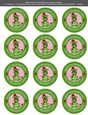 Valentines Day Dragon in Love Heart Key - 2.5 Stickers Cupcake Toppers Labels