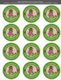 Valentines Day Dragon in Love Heart Lock - 2.5 Stickers Cupcake Toppers Labels