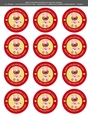 Valentines Day Gingerbread Girl in Love with Heart - 2.5 Stickers Cupcake Toppers Labels