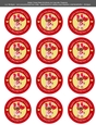 Valentines Day Gingerbread Girl in Love with Heart Balloon - 2.5 Stickers Cupcake Toppers Labels