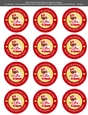 Valentines Day Gingerbread Girl in Love with Snow Globe - 2.5 Stickers Cupcake Toppers Labels