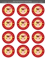 Valentines Day Gingerbread Girl in Love with Lollipop - 2.5 Stickers Cupcake Toppers Labels