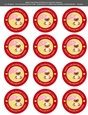 Valentines Day Gingerbread Girl in Love with Umbrella - 2.5 Stickers Cupcake Toppers Labels