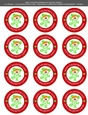 Valentines Day Green Shamrocks Care a Lot Boy - 2.5 Stickers Cupcake Toppers Labels