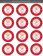 Valentines Day Pink Heart Care a Lot Girl - 2.5 Stickers Cupcake Toppers Labels