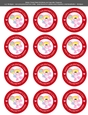 Valentines Day Lollipop Care a Lot Girl - 2.5 Stickers Cupcake Toppers Labels