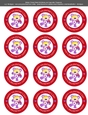 Valentines Day Cupcake Care a Lot Girl - 2.5 Stickers Cupcake Toppers Labels