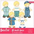 Baxter - Little Boy with Blonde Hair Clip Art Graphics