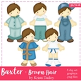 Baxter - Little Boy with Brown Hair Clip Art Graphics