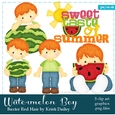 Baxter - Little Watermelon Boy with Copper Red Hair Clip Art Graphics