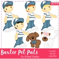 Baxter with His Pet Pals Clip Art Graphics