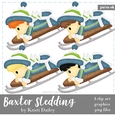 Baxter is Sledding Clip Art Graphics