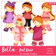 Bella - Little Girl with Copper Red Hair Clip Art Graphics