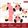 Love Ewe Sheep - Pink Set Clip Art Graphics