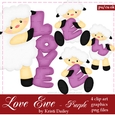 Love Ewe Sheep - Purple Set Clip Art Graphics
