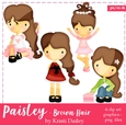 Cute Paisley Girl with Brown Hair Graphics