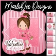 Be My Valentine - Brunette Girl - Mini Card Kit