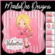 Be My Valentine - Blonde Hair Girl - Mini Card Kit