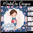 Be My Valentine - Brunette Boy with Roses - Mini Card Kit
