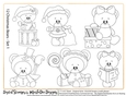 Christmas Teddy Bears Set 1 - Digital Stamps