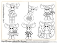 Christmas Moose Set 1 - Digital Stamps