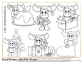 Christmas Moose Set 2 - Digital Stamps