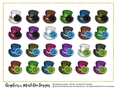 Top Hats with Roses Graphics (set 1)