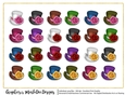 Top Hats with Roses Graphics (set 2)