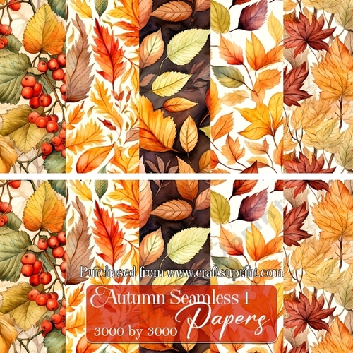 Autumn Leaves seamless paper set 1