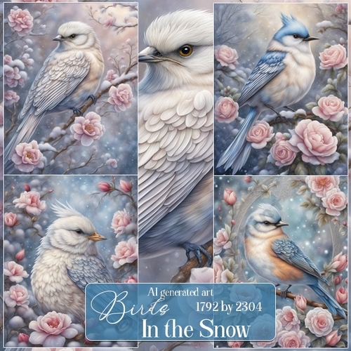 Birds in the snow backgrounds 2