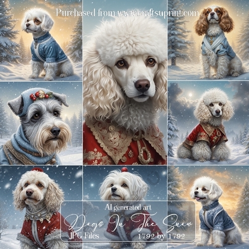 Cute Dogs In The Snow backgrounds