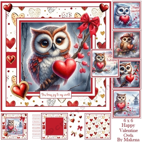 Happy Valentine Owls