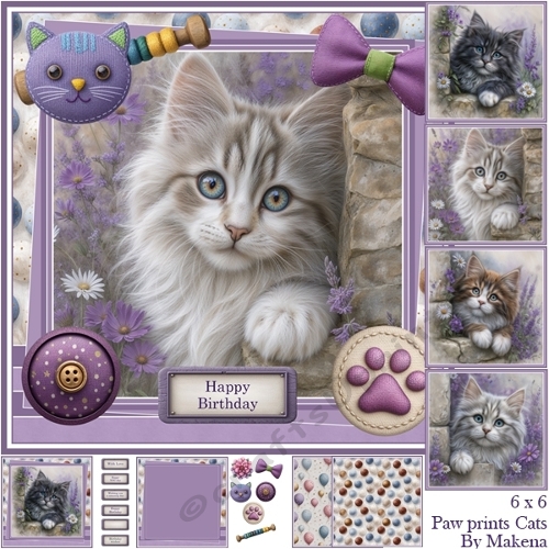Paw print birthday Cats