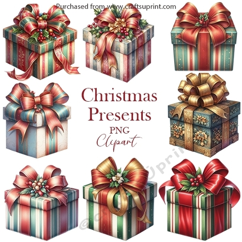 Christmas Presents Clip Art PNG | Transparent Background