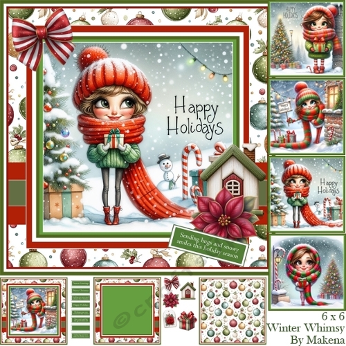 Winter Whimsy Greetings 6 x 6