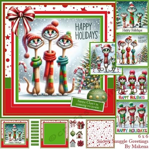Snowy Snuggle Greetings 6 x 6 