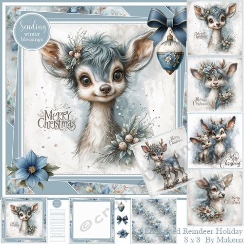 Enchanted Reindeer Holiday 8 x 8