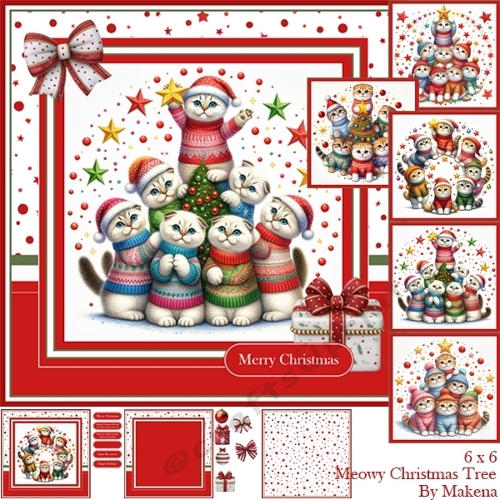 6 x 6 Meowy Christmas Tree