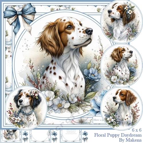 Floral Puppy Daydreams