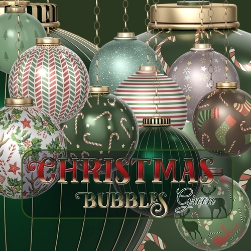 Christmas bubbles - green colors