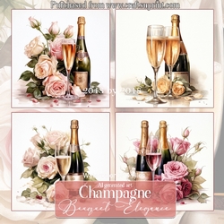 Champagne Bouquet Elegance Background