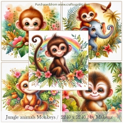 Jungle Animals / Monkey Card fronts