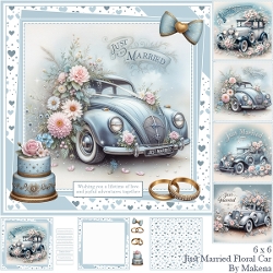 Just Married Floral Car