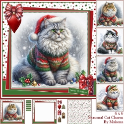 Seasonal Cat Charm 8 x 8