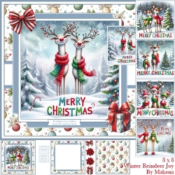 Winter Reindeer Joy 8 x 8