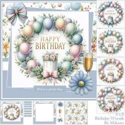 Birthday wreath 8 x 8