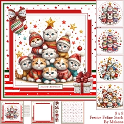 8 x 8 Festive Feline Stack